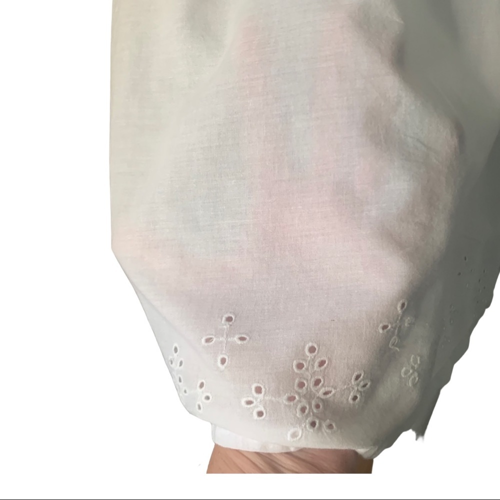 H&M Divided Eyelet Broderie Flutter Sleeve Top 100% Cotton Lightweight Size 8 - Picture 15 of 15